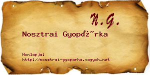 Nosztrai Gyopárka névjegykártya
